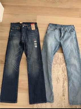 Levi's Straight Leg Jeans in Dark Indigo and Light Blue